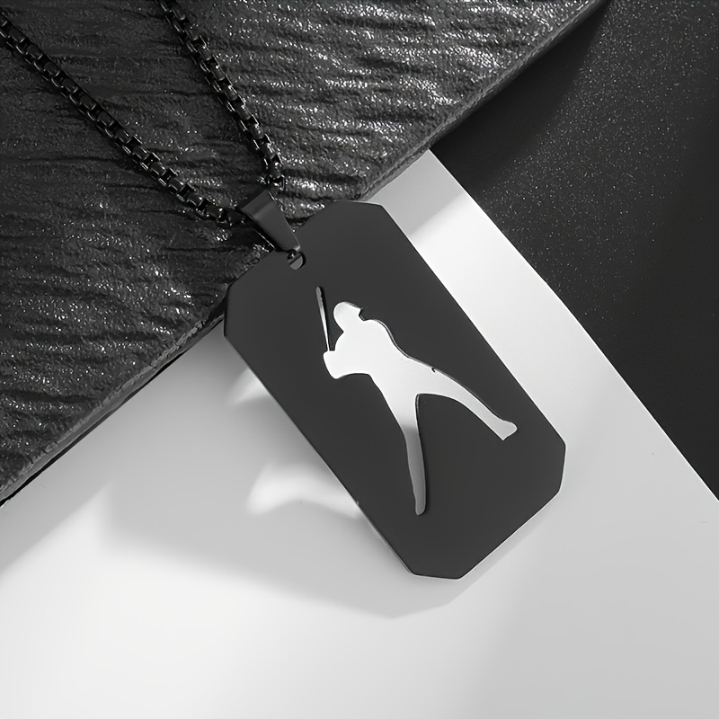 TEMU A New Unisex Baseball Star Square Pendant Necklace, A Stylish Sports-themed Jewelry Gift