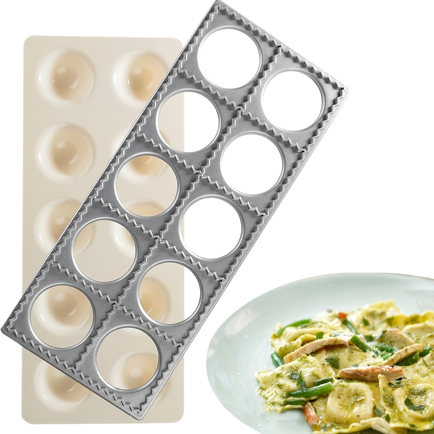 TEMU Italian Dumpling Press And Cutter, Italian Pastry Mold, Aluminum Alloy Western Dessert Lace Pastry Mold For Baking