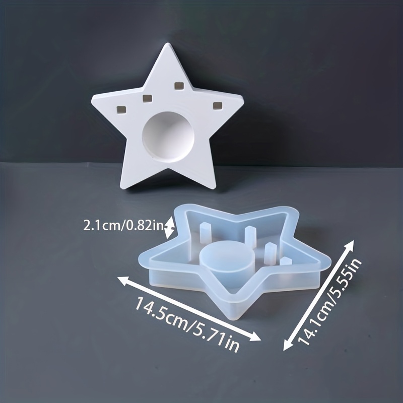 E-shop Harz Silikon Schmuckformen - Engel Rentier Weihnachtsmann Kerzenständer Formen Weihnachtsformen Sternförmiges Design Kerzenständer Gießformen