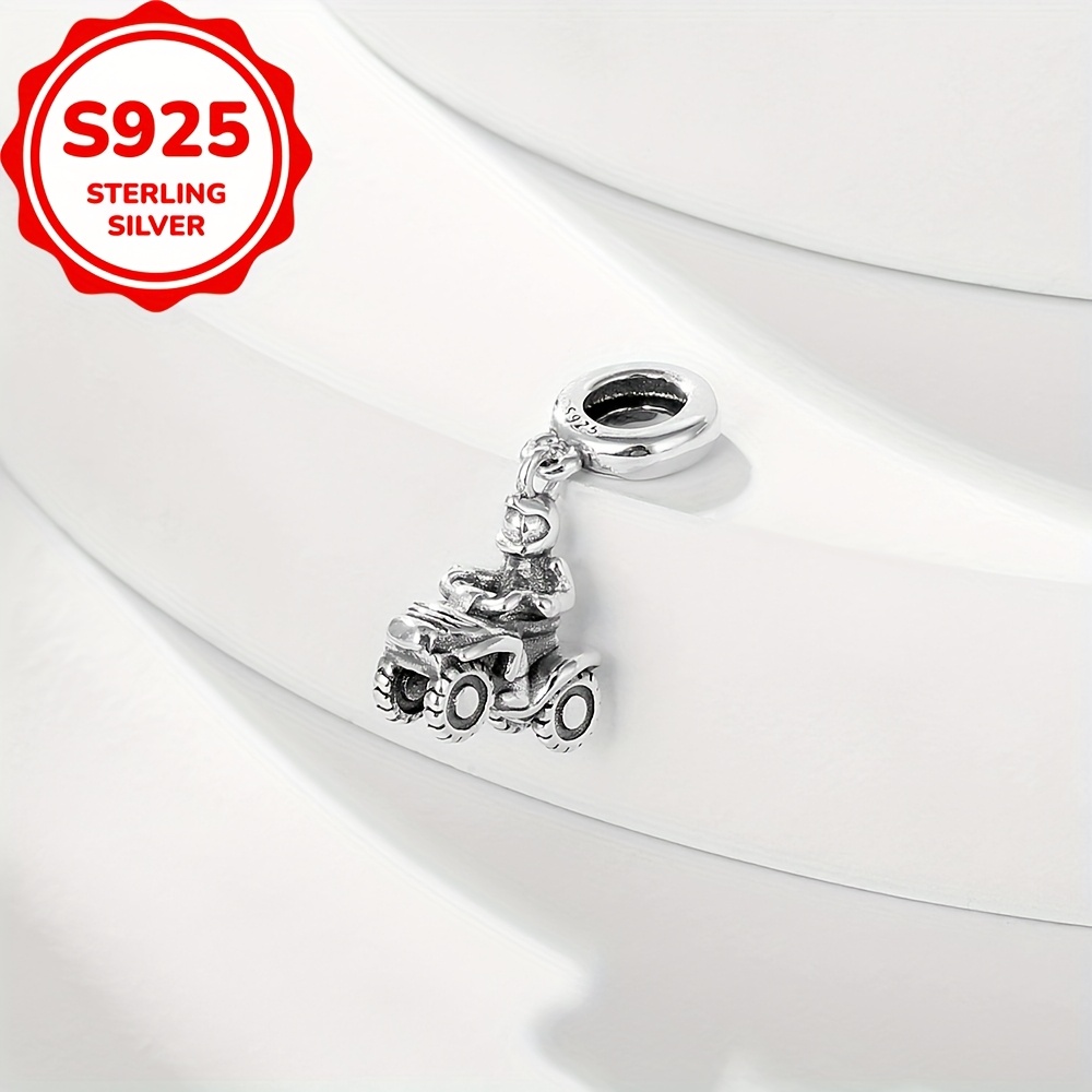 925 Sterling Silver Motorcycle Pendant for Jewelry Making
