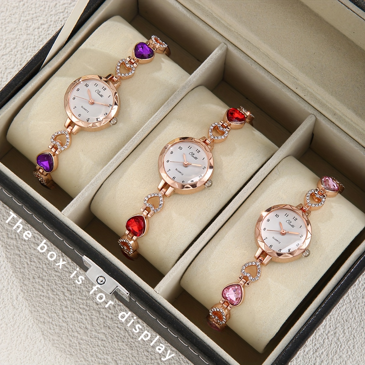 

3 Pieces/set Of Women's Fashionable Three-color Combination Alloy Quartz Watches, The Perfect Gift For Her