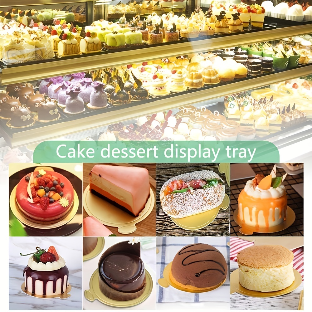 50 100pcs round golden cardboard mini cake base mousse dessert board base disposable   cupcake boards for wedding birthday party displays tray details 9