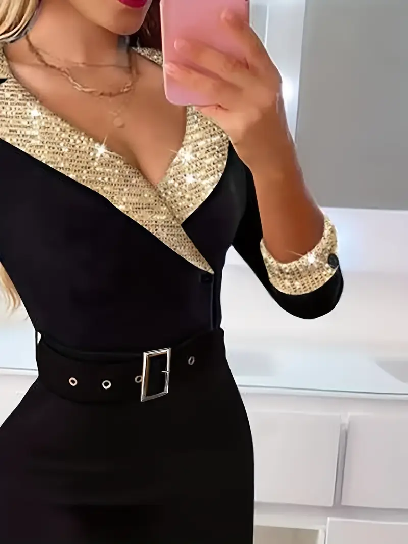 womens black sequins summer dress womens three quarter - Temu Nigeria womens black sequins summer dress womens three quarter - Temu Nigeria
