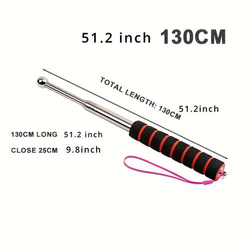 stainless steel telescopic inspection hammer 130cm non electric wall and floor check tool with solid sphere metal drumming hammer for tiles and ceilings without battery