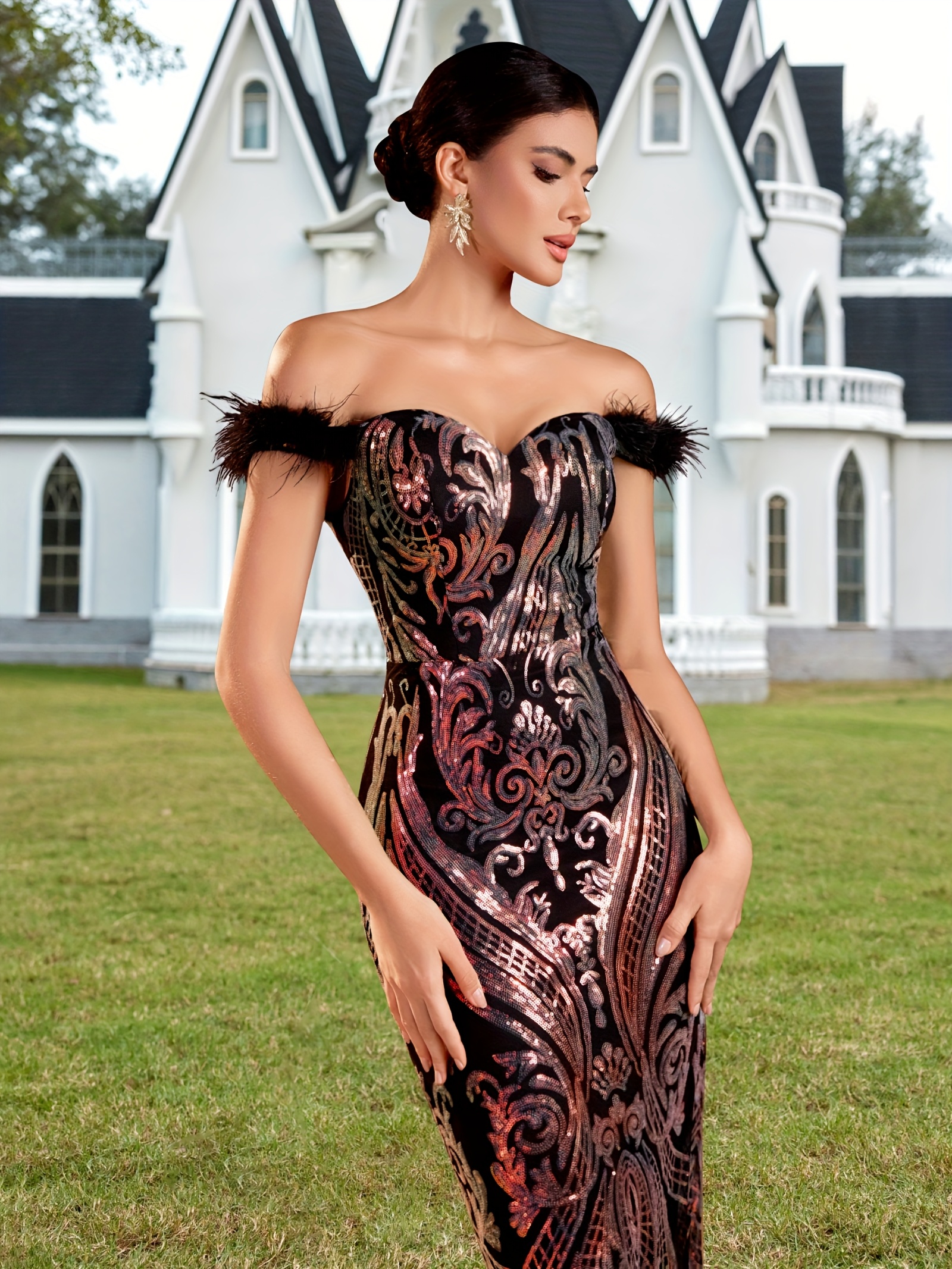 Elegant How To Accessorize Off Shoulder Gown Party Wear Long