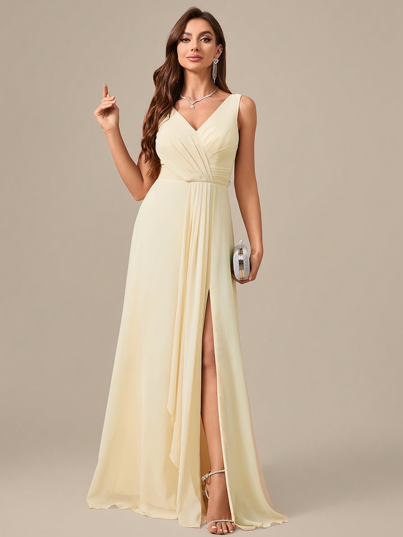 womens elegant sleeveless v neck cross backless maxi dress - Temu  Switzerland