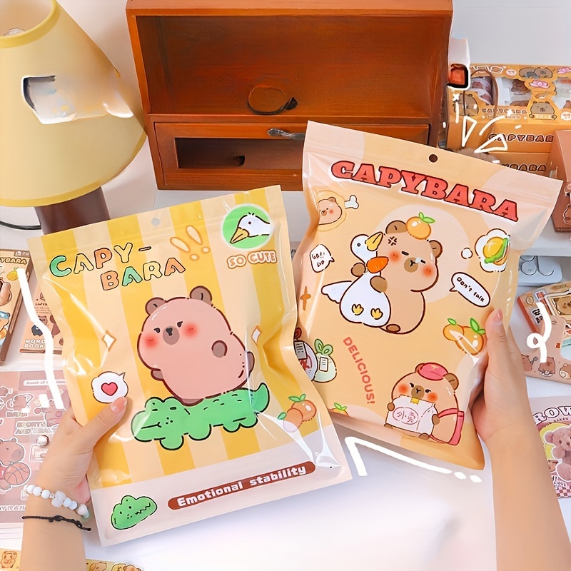 

1pc Cute Cartoon Capybara , 3 Style Sets, Perfect Student Gift Bag, Classroom , Stationery Set Ideal For Holiday Gifts