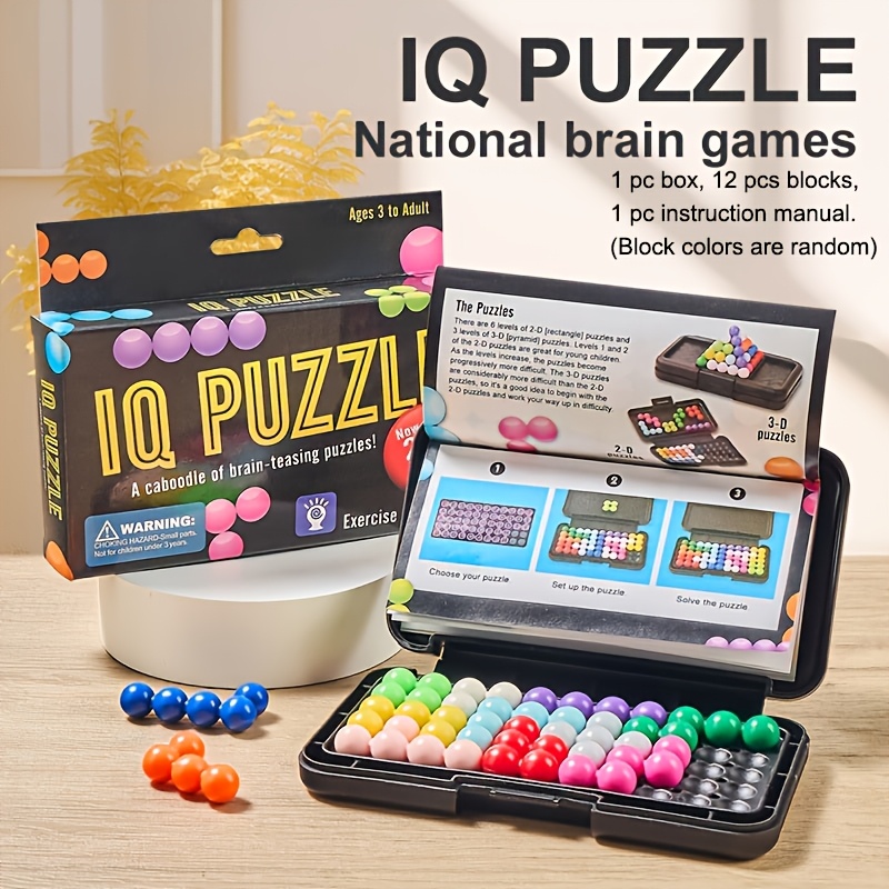 Image of 200-level Brain Teaser Toy, 3d Educational Building - Easter Wisdom Pyramid, Developing Intelligence , Level- Game, Christmas, Birthday Gift, , 12pcs Building Blocks, 1 Manual, Block Accessory