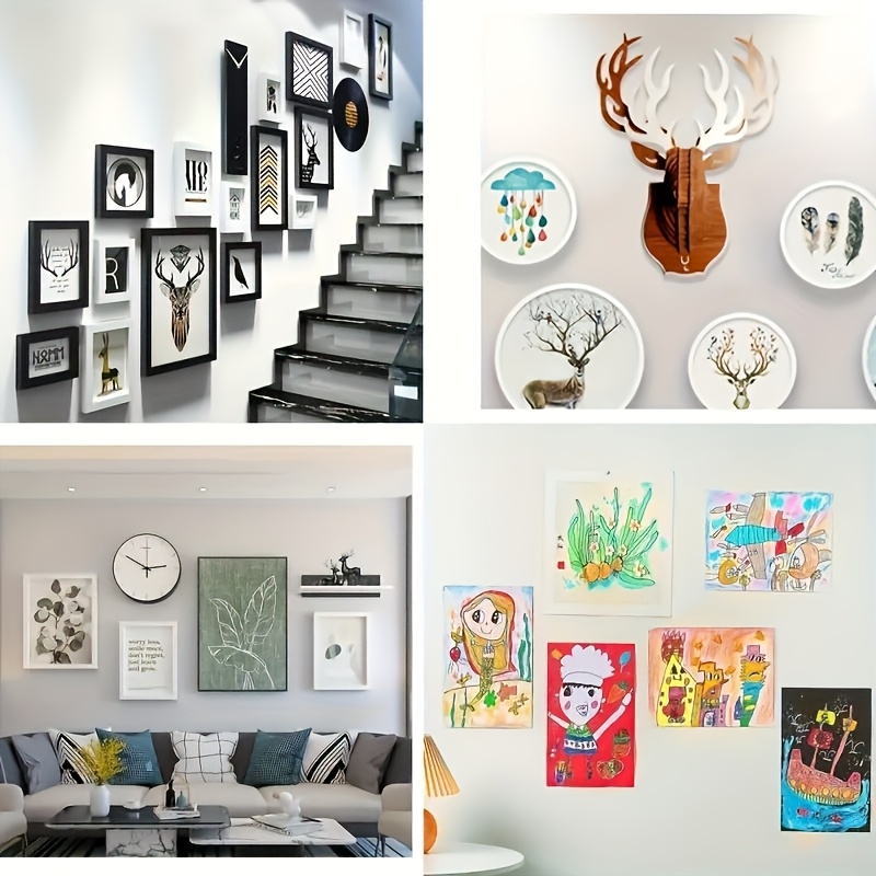 12pcs of hanging strips without drilling, double-sided adhesive wall installation tape, suitable for picture frames - damage-free, waterproof, easy to install and remove, perfect home decoration