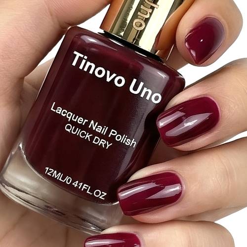 vernis à ongles tinovo premium rouge vin, séchage rapide naturel, à lécaillement, en une couche de pinceau. vernis à ongles pour une ambiance soirée en , séchage rapide naturel, à lemploi pour un look