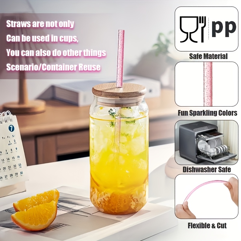 5 piezas, juego de accesorios decorativos de estilo  ,   para rodillos de 400z y 30oz,   cubierta   de paja y botella, paja, cepillo de limpieza, paja reutilizable - camping floral  ,   Detalles del producto 2