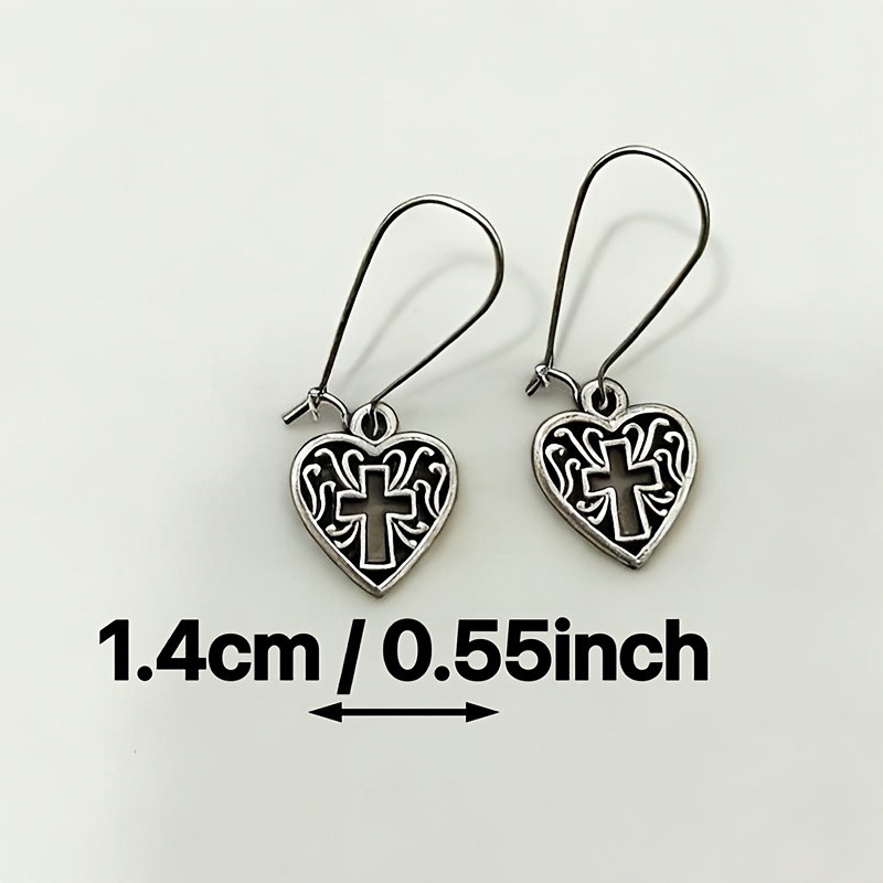 Vintage Distressed Hollow Heart Drop Earrings
