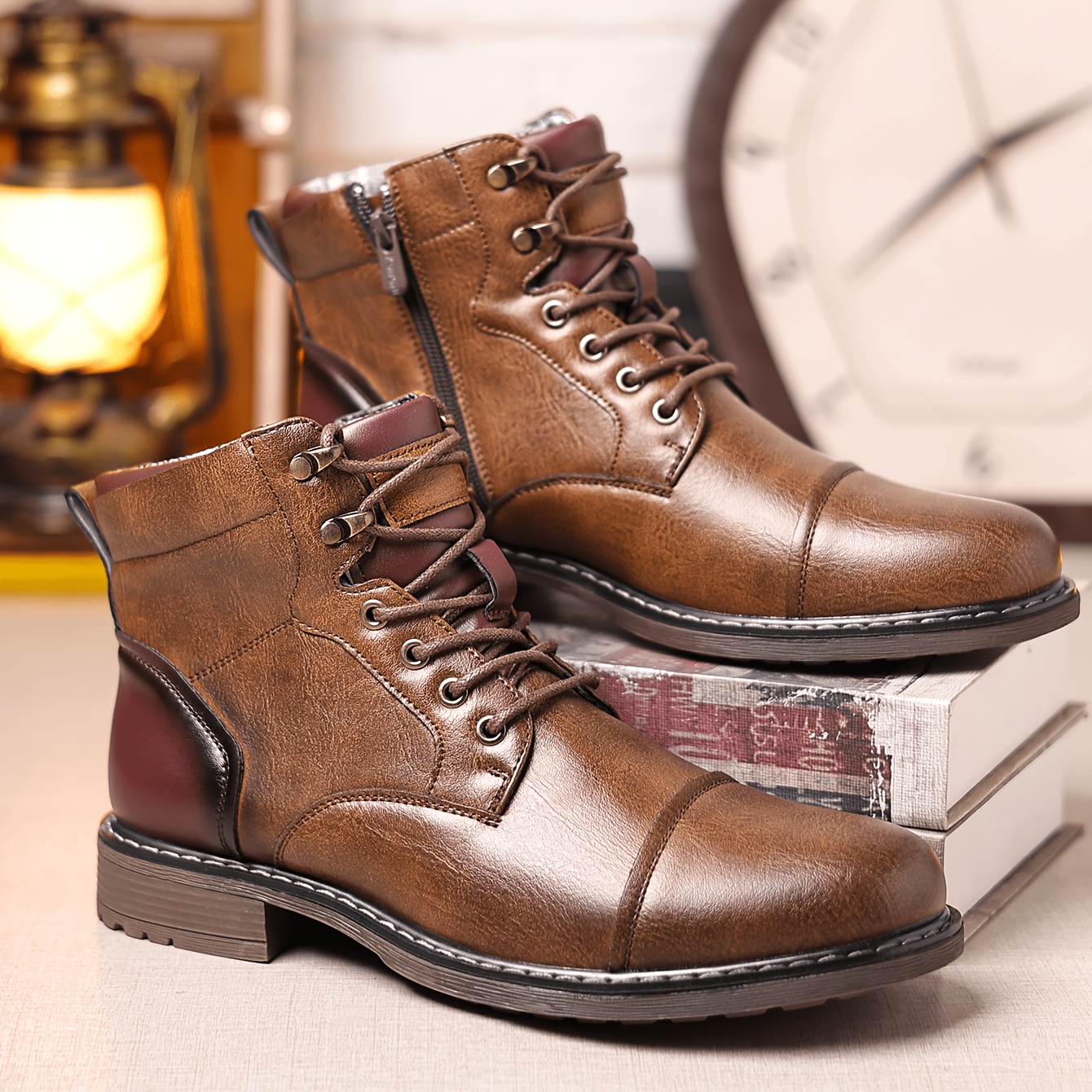 dress boots men sold on Temu United States