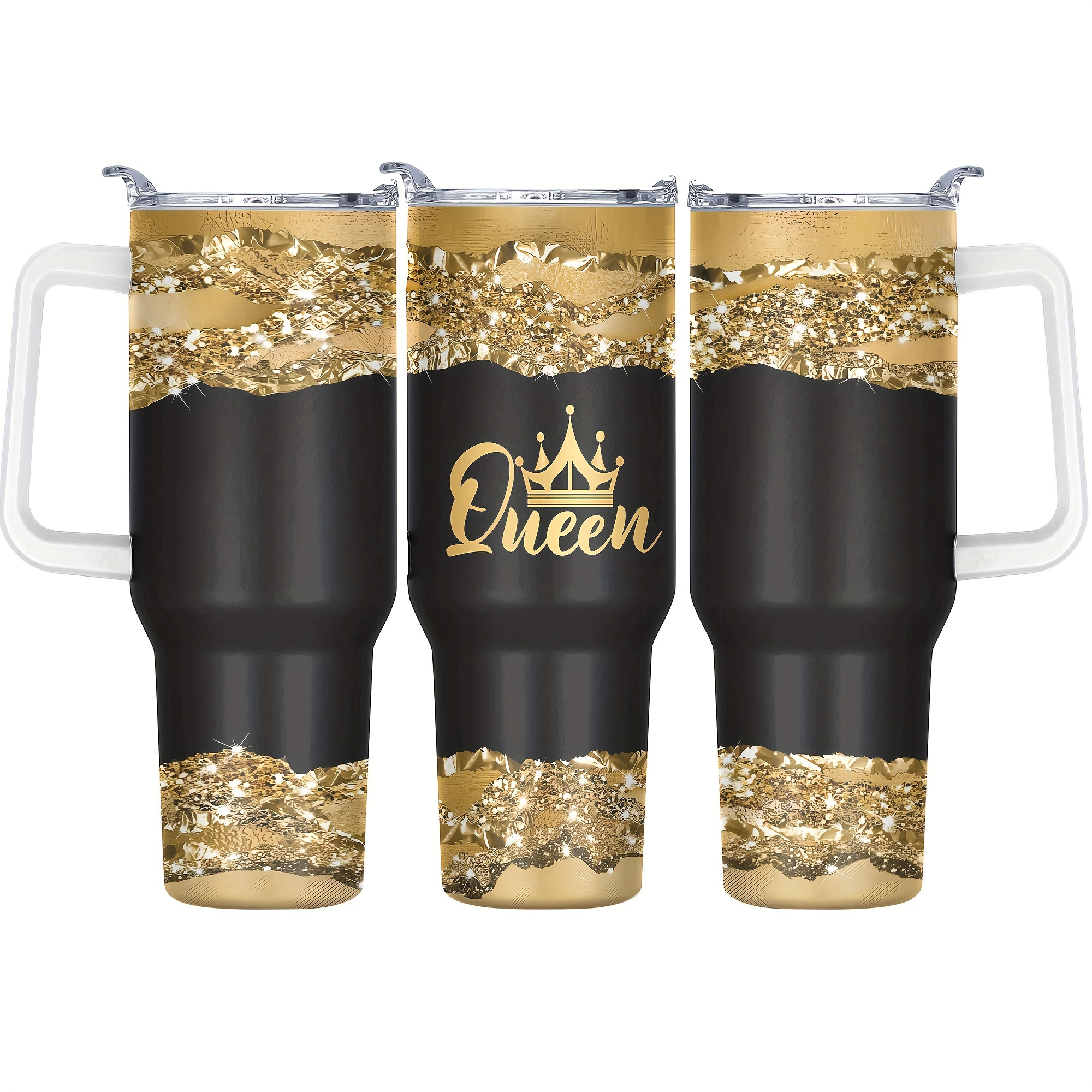 

Queen Crown 40oz Stainless Steel Tumbler With Lid - Double Wall Insulated, Break-resistant Water Bottle For All Seasons - Perfect For Outdoor Travel & Gifts