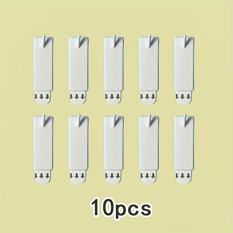 5/10pcs No-drill Self-adhesive Hooks - Multi-functional White Plastic Wall Hooks, Suitable For Calendars Etc., , Durable Plastic Hooks, Removable Wall Hooks, Practical Hooks, Utility Hooks