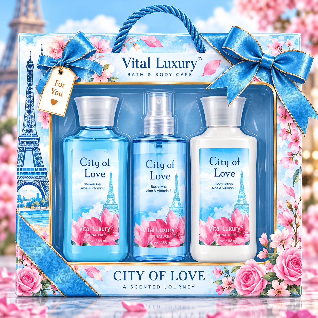 TEMU Christmas Gift! Bath And Gift Set (shower Gel + Body Spray + Body Lotion), In 8 Fragrances. A Christmas Gift For Festive Gift Set For Her,