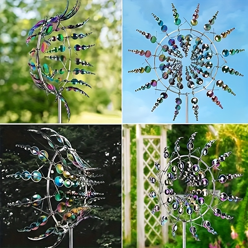 colored stainless steel outdoor decorative metal windmill courtyard   decoration wind turbine rotator no windmill no electricity Product details 2