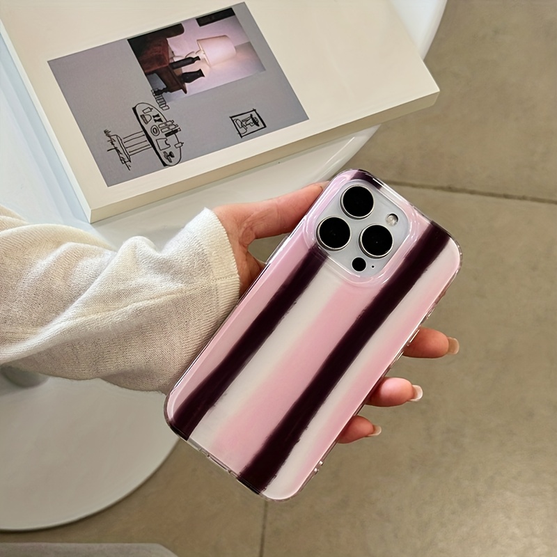 TEMU Phone Case: White Light Ind | Contrasting Pink-brown Plaid | Stylish And Simple | Best Friend Gift Style | Phone Case Suitable For Iphone 11 12