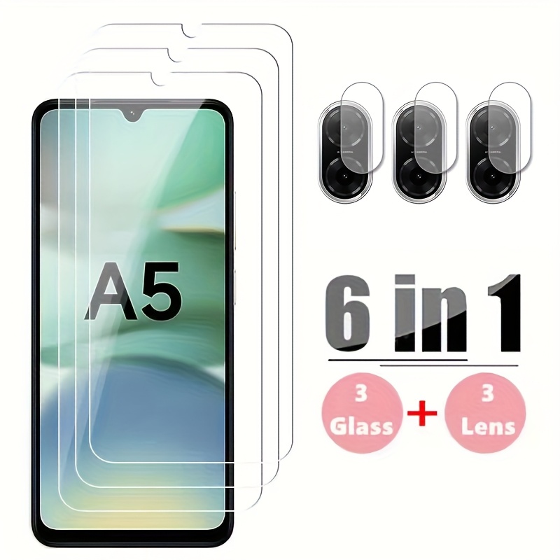 E-shop 6-in-1 3+3 Kameraobjektiv Displayschutz Glasfolie für Xiaomi Redmi A5
