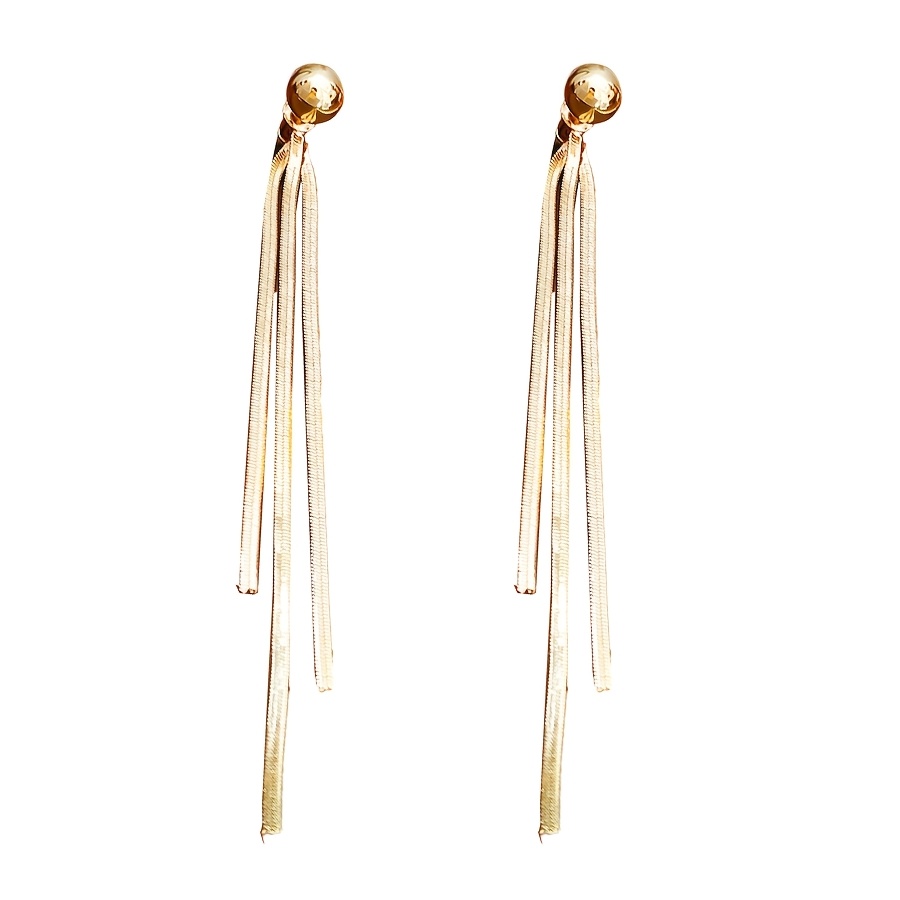 Snake-Style Front And Back Wear Tassel Earrings