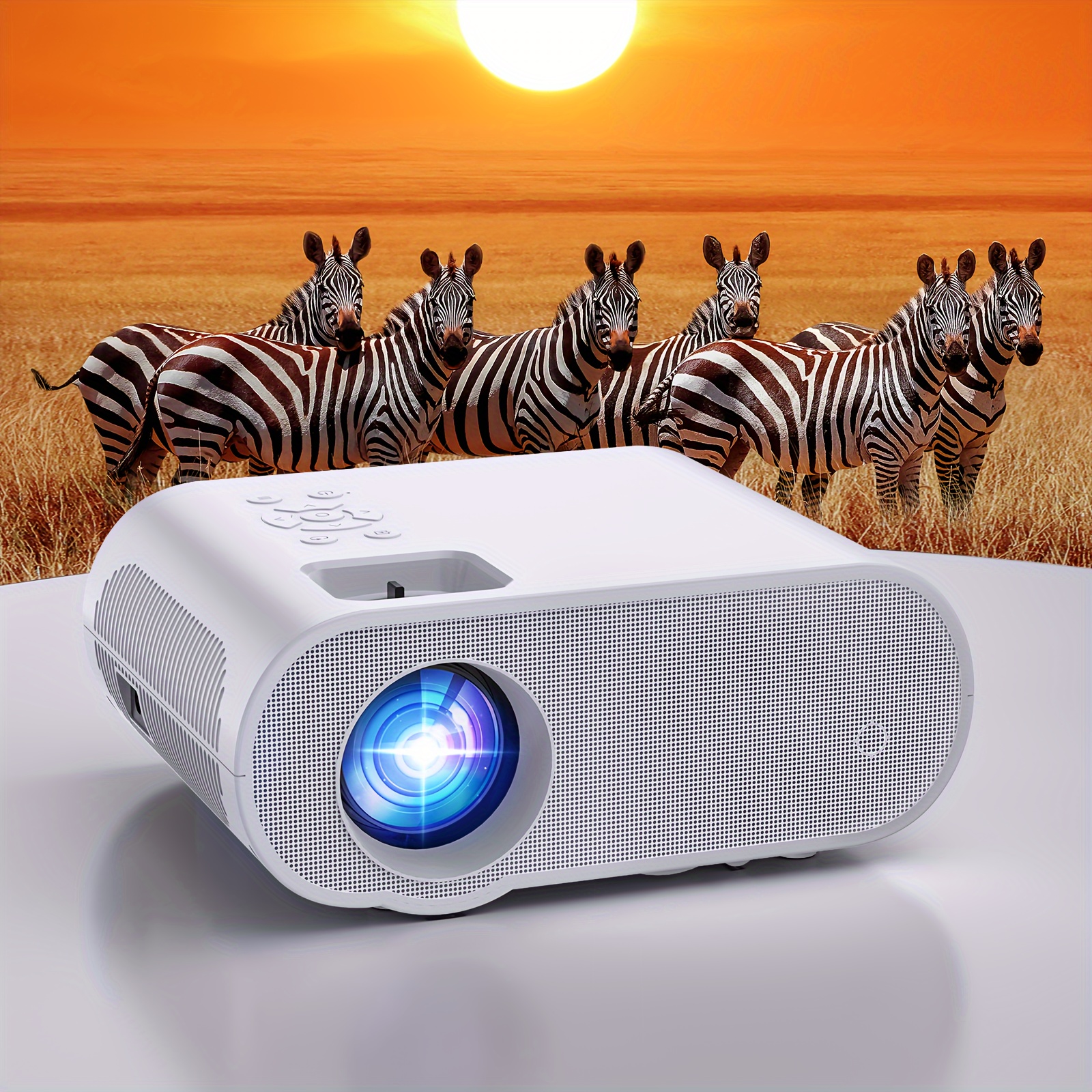 

Projector, Native 1080p Full Hd Wireless Projector With Speaker, Outdoor Portable Movie Mini Projector Compatible With Laptop, Smartphone, Tv Stick, , Ps5