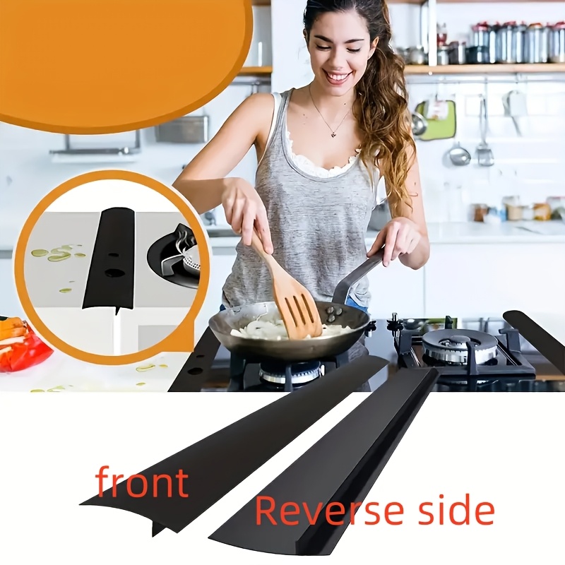 2pcs kitchen stove counter   cover integrated oven top strip protectors easy   resistant seal guards for oven and countertop dishwasher and dryer details 4