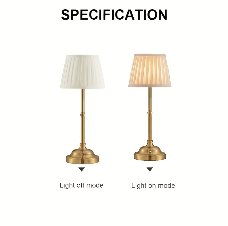 1PC Cordless Modern Retro Rechargeable Dimmable LED Desk Lamp, Touch Dimmable, Camping Lamp, Bedside Night Light, Restaurant Ambient Table Lamp