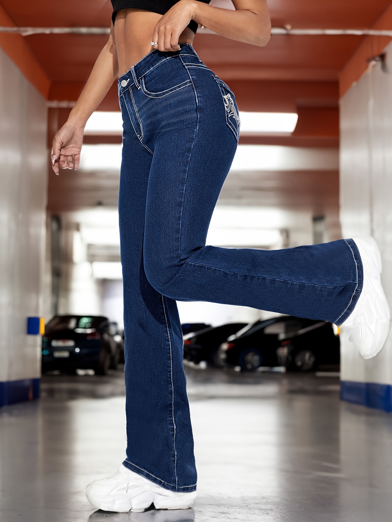 Botas Pantalones Tipo Vaquero Para Mujer Pantalones Vaqueros