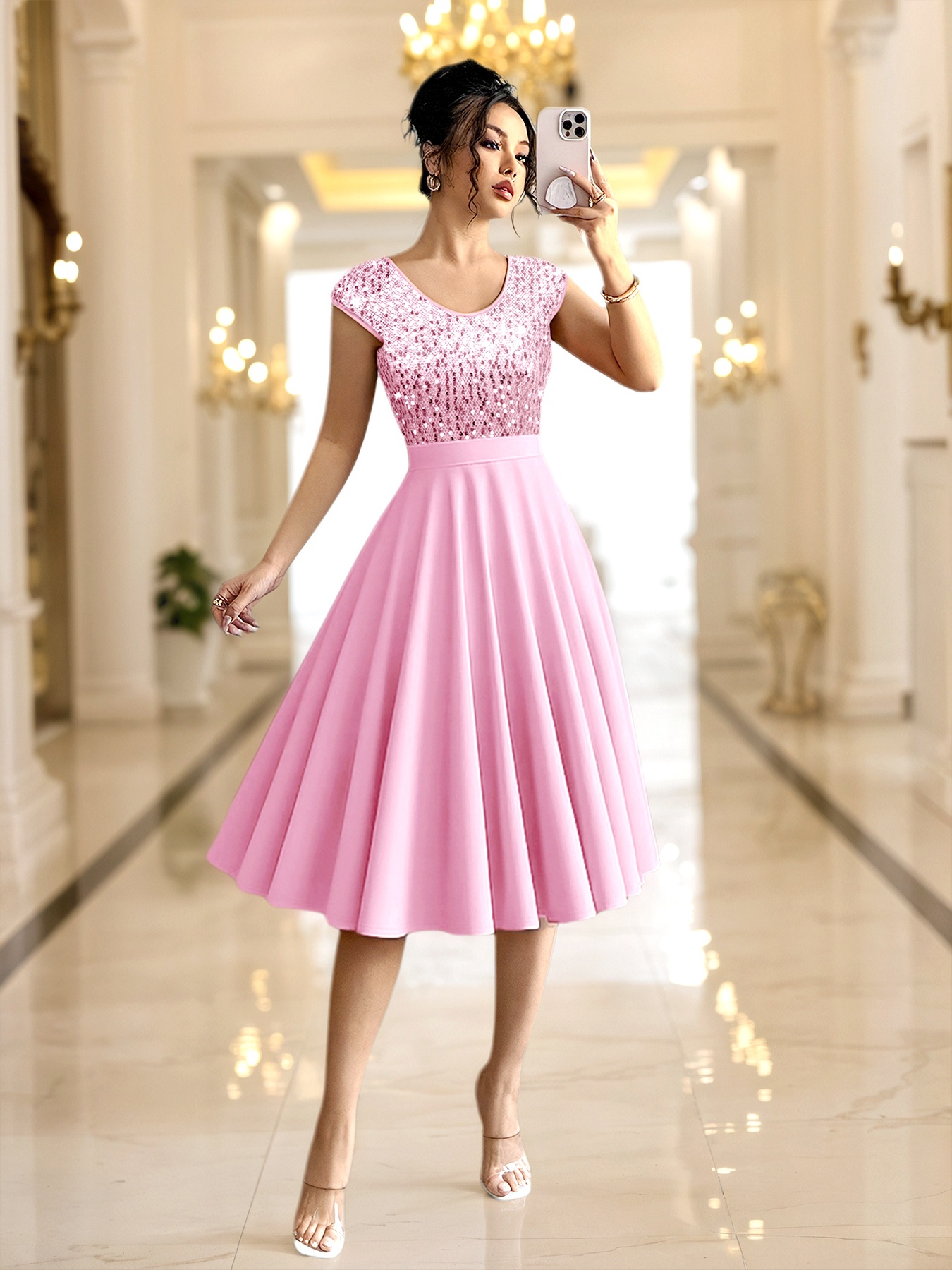 bloomingdales homecoming dresses Primavera Couture 3573 Short Dress Sleeve Style Burnt Orange Mermaid Bridesmaid Inexpensive Short Women Homecoming Dresses Color:Cherry_Red