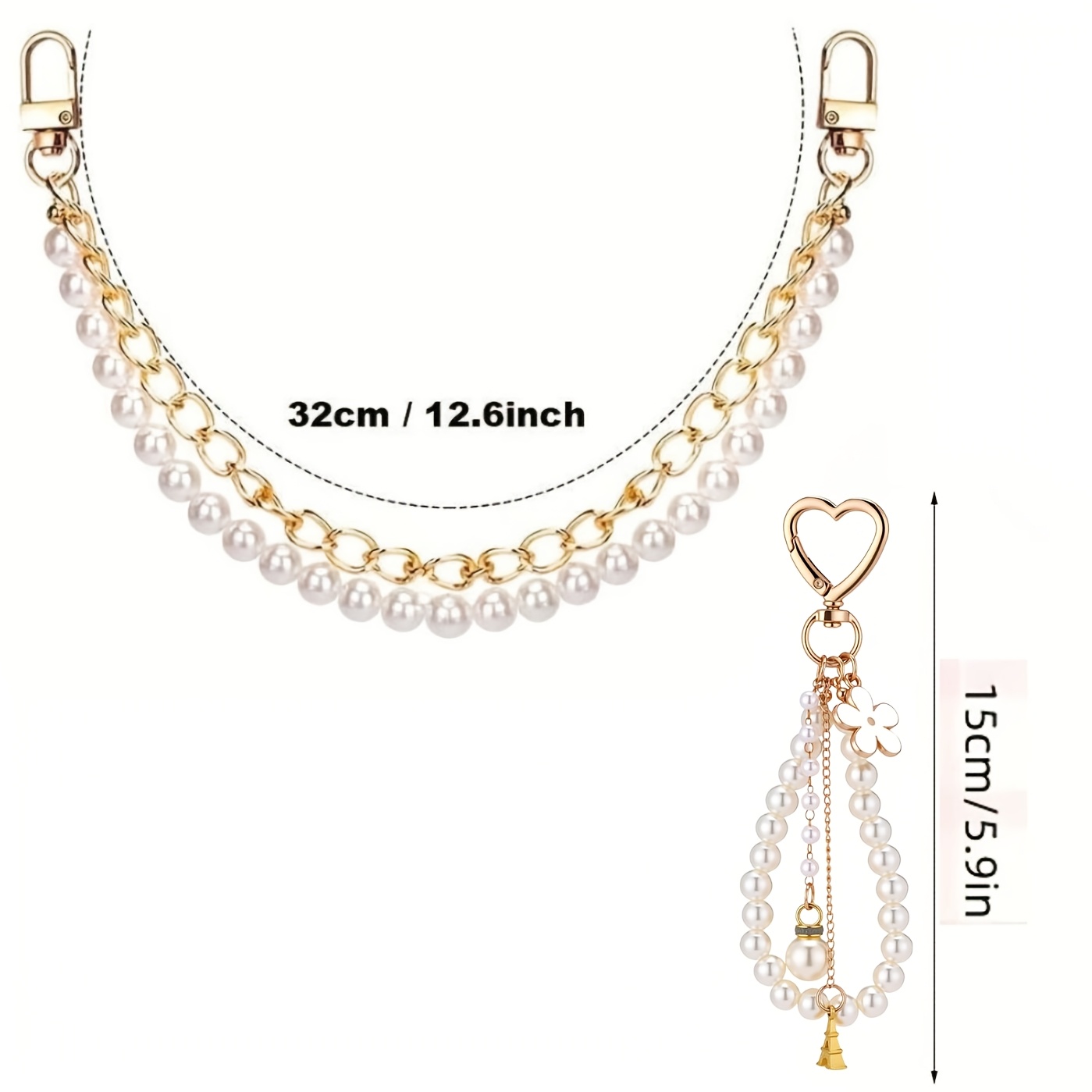 3pcs Chic Metal Bag Charms & Keychains Set, Elegant Handbag Decorations