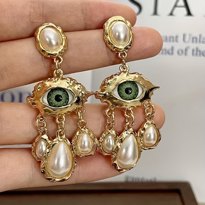 E-shop Ein Paar modische, elegante im Bohème-Stil inspirierte, an Brillen erinnernde baumelnde Steckerohrringe für Damen im europäischen amerikanischen
