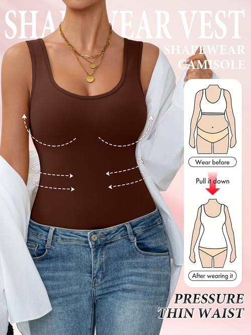 womens seamless tank top waist trimming sleeveless shapewear for body shaping and exercise