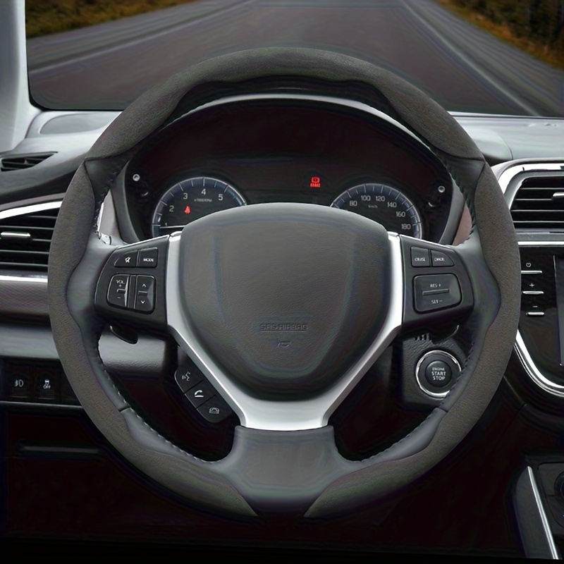 TEMU Winter Anti-slip Ultra-thin Steering Wheel Covers Suitable For , Featuring Segmented Steering Wheel Additions With Installation. For , Between A