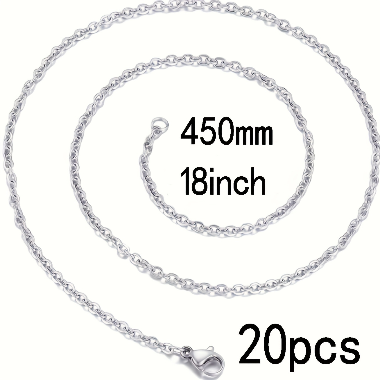 TEMU 20 piezas de cadena de acero de titanio de 1.5 mm con cierre de langosta - Suministros para hacer joyas de acero inoxidable, adecuado para hacer