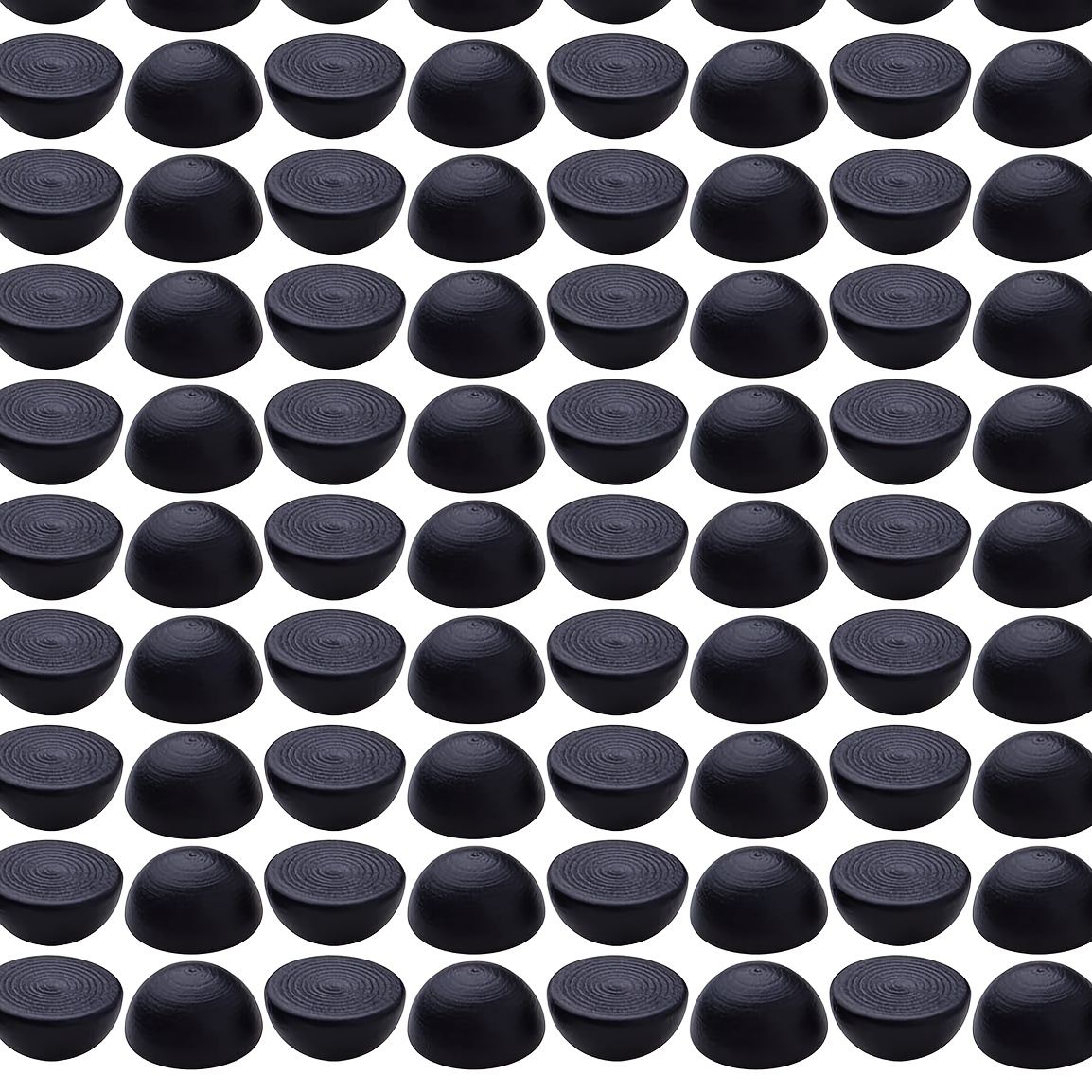 Image of 100pcs Black Wooden Half-spheres 8x15mm - Unfinished Mini Craft Beads For Diy Projects, , Christmas Party Decorations, Beads For Crafts, Decorative Beads, Artistic , Glossy Surface
