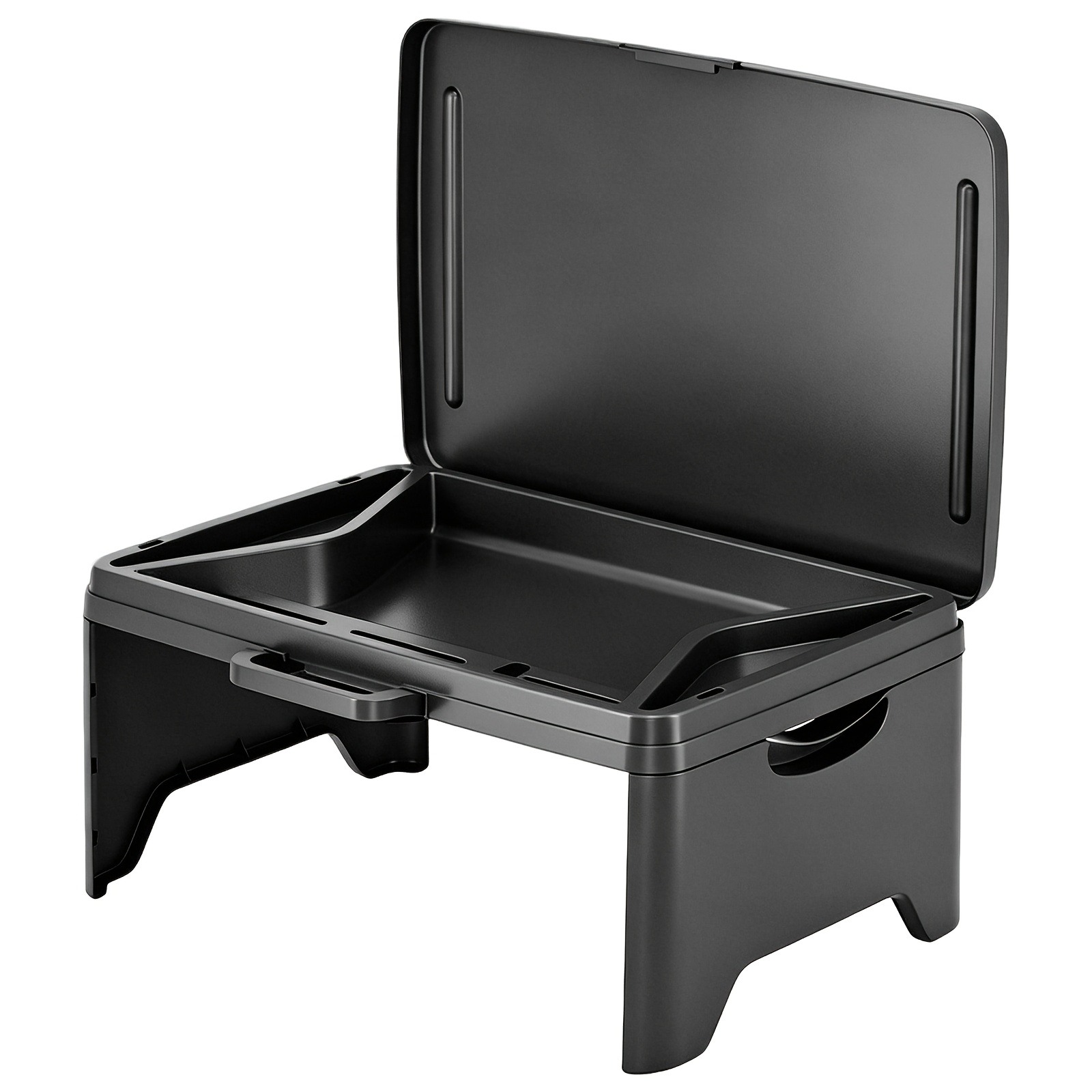 Image of Portable Sturdy Foldable Laptop Lap Desk With Storage Compartment, Space-saving Lightweight Car Laptop Tray, Practical Mobile Work Table For Bed Sofa Couch Car Office Use