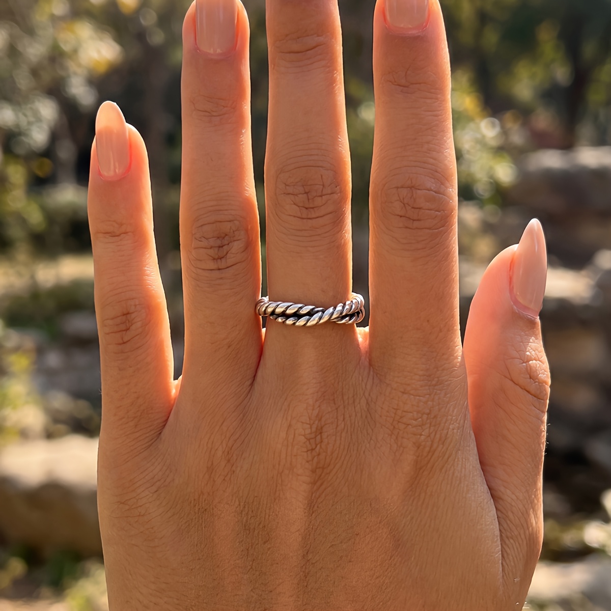 Double Strand Twisted Vintage Ring, Perfect Gift for Special Occasions