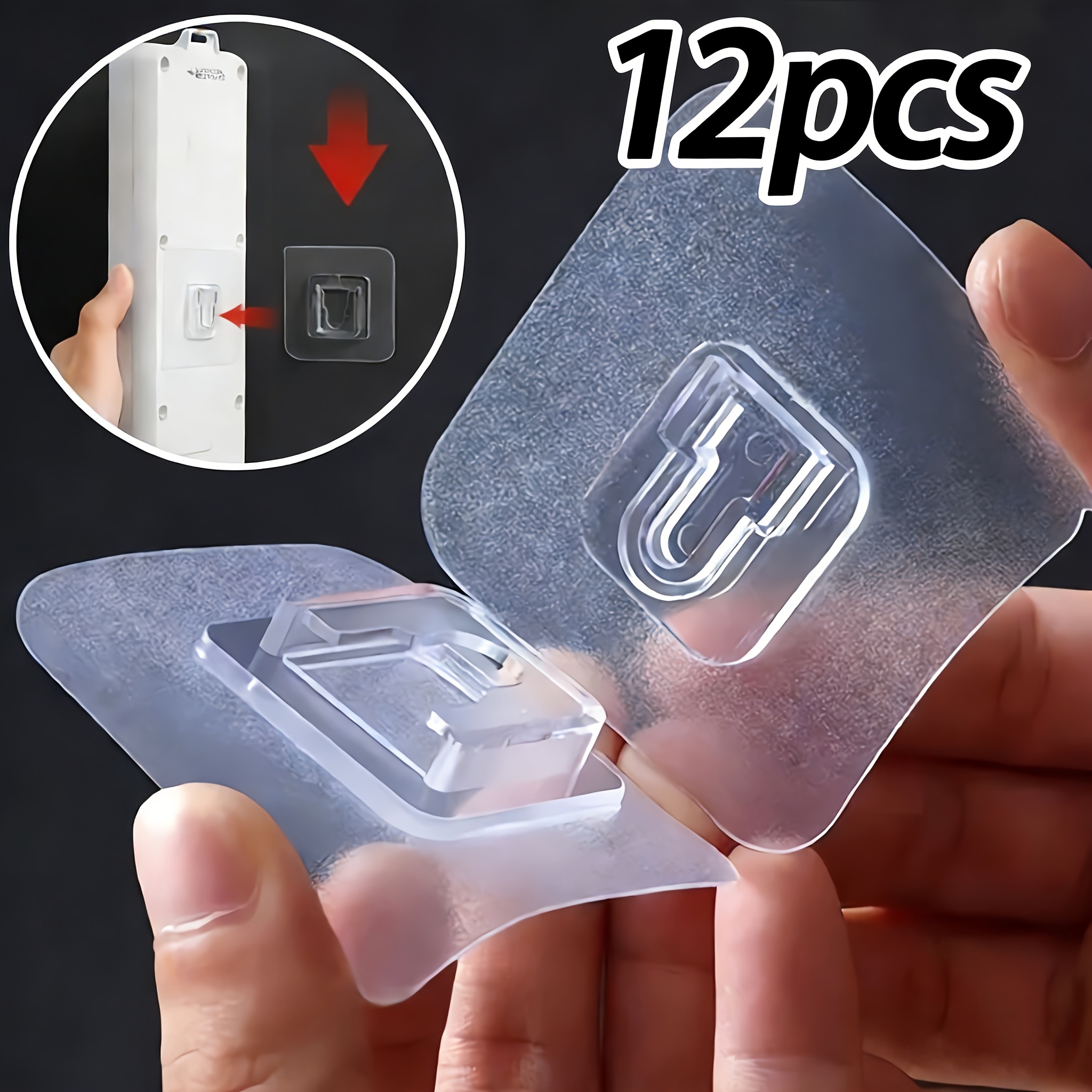 No Drill Adhesive Wall Hooks - Waterproof Strong Adhesive Suitable for Router, Picture Frames, Remotes, Outlets | Multi-Purpose Plastic Hangers for Kitchen, Bedroom, Bathroom, Office | -Free Installation, Contemporary Holders, Utility Hooks