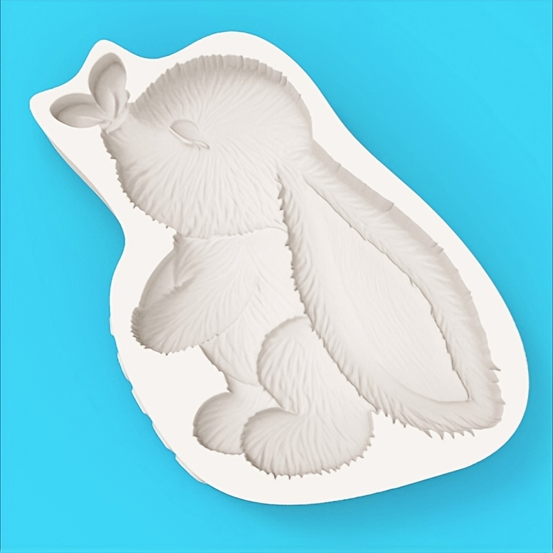 Bow-wearing Sleeping Rabbit With Closed Eyes Mold, Bunny Dessert Silicone Mold, Fondant Chocolate Diy Silicone Mold