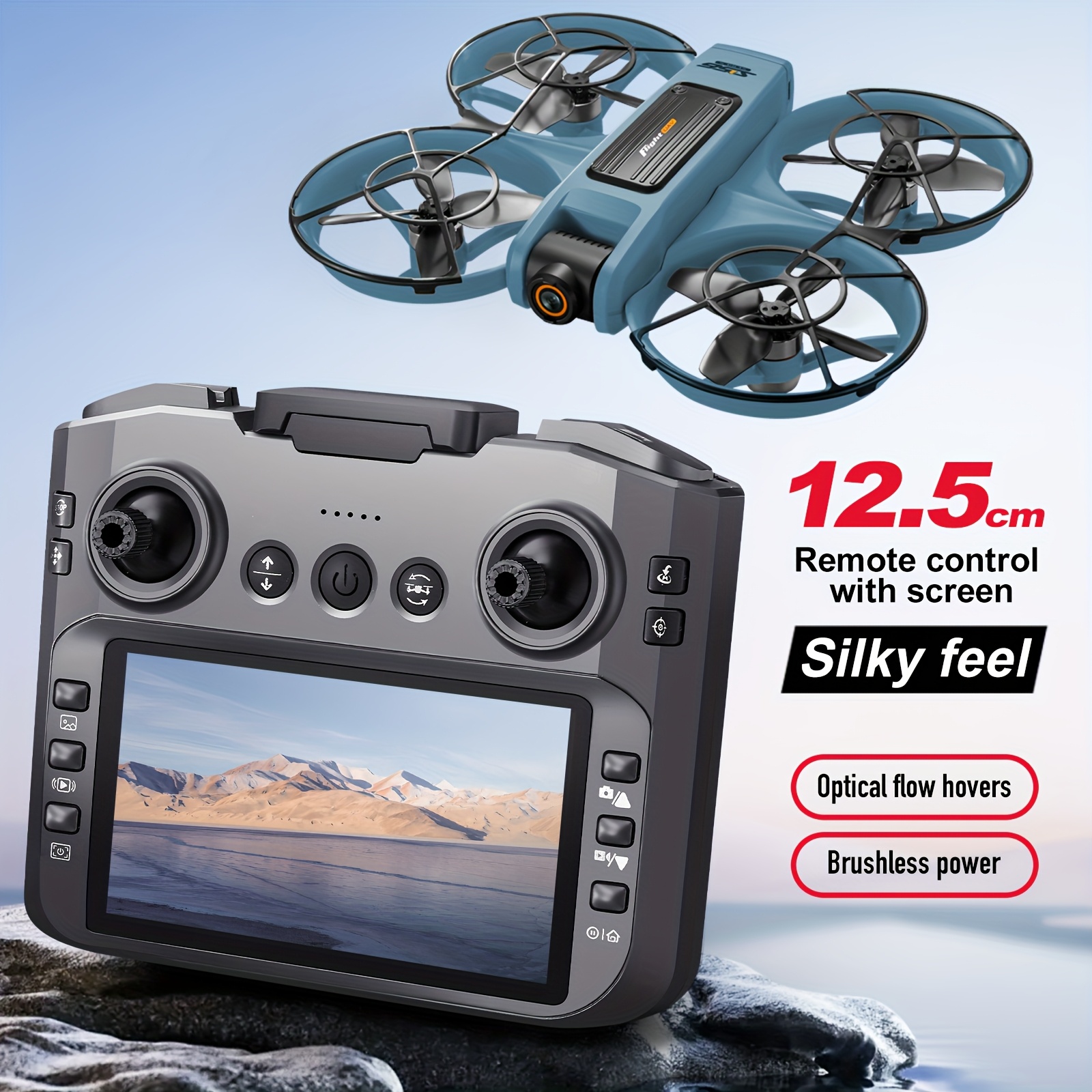 Drone z Optycznym Przepływem S156, Ulepszony Duży Ekran na ie, Podwójna Kamera ESC, Silnik Bezszczotkowy - Duża Moc, Pozycjonowanie Optyczne - Bardziej Stabilny Lot, Szybkość Możliwa do Zmiany, z LEDowymi Światłami Nocnymi, Dron dla Początkujących, Odpowiedni dla Dzieci i Dorosłych, Bardzo Odpowiedni do Podróży lub Kempingu, Prezenty Świąteczne, Prezenty Urodzinowe