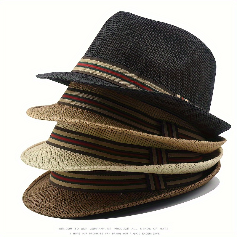 

1pc Breathable Curved Brim Straw Sun Hat With Belt Decoration, Outdoor Summer Casual Cowboy Hat, For Outdoor Work And Travel