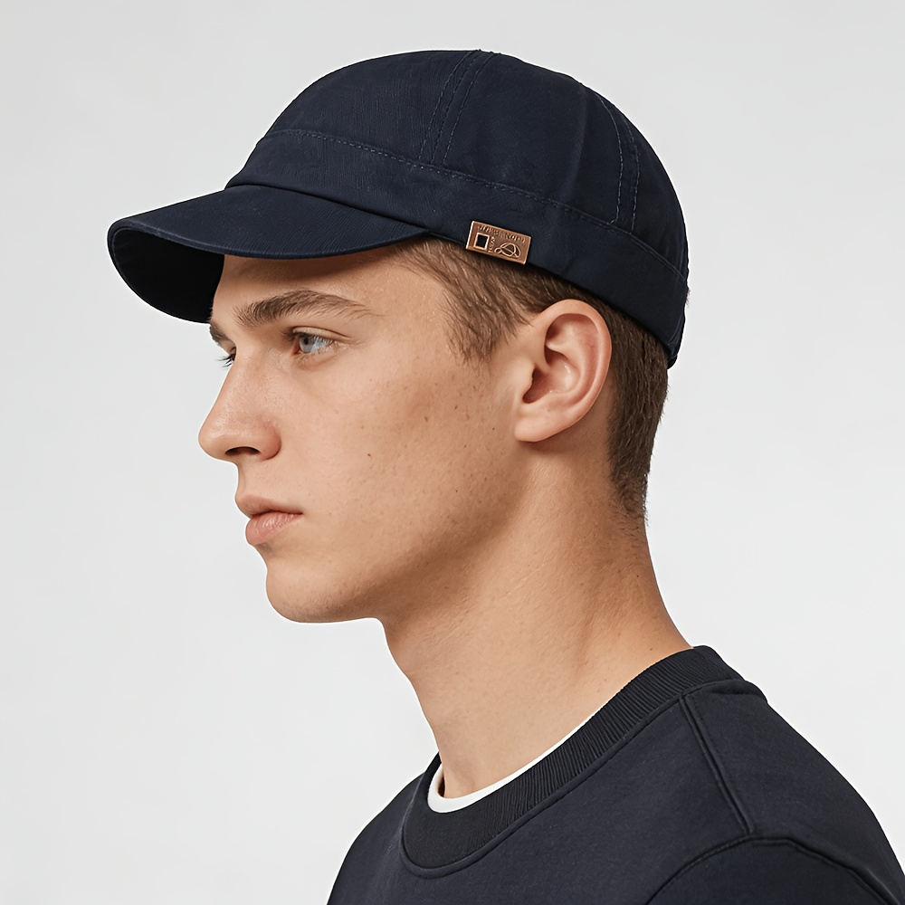 TEMU Casquette de baseball à bord court Douce Vintage Père Réglable Style Bas Profil