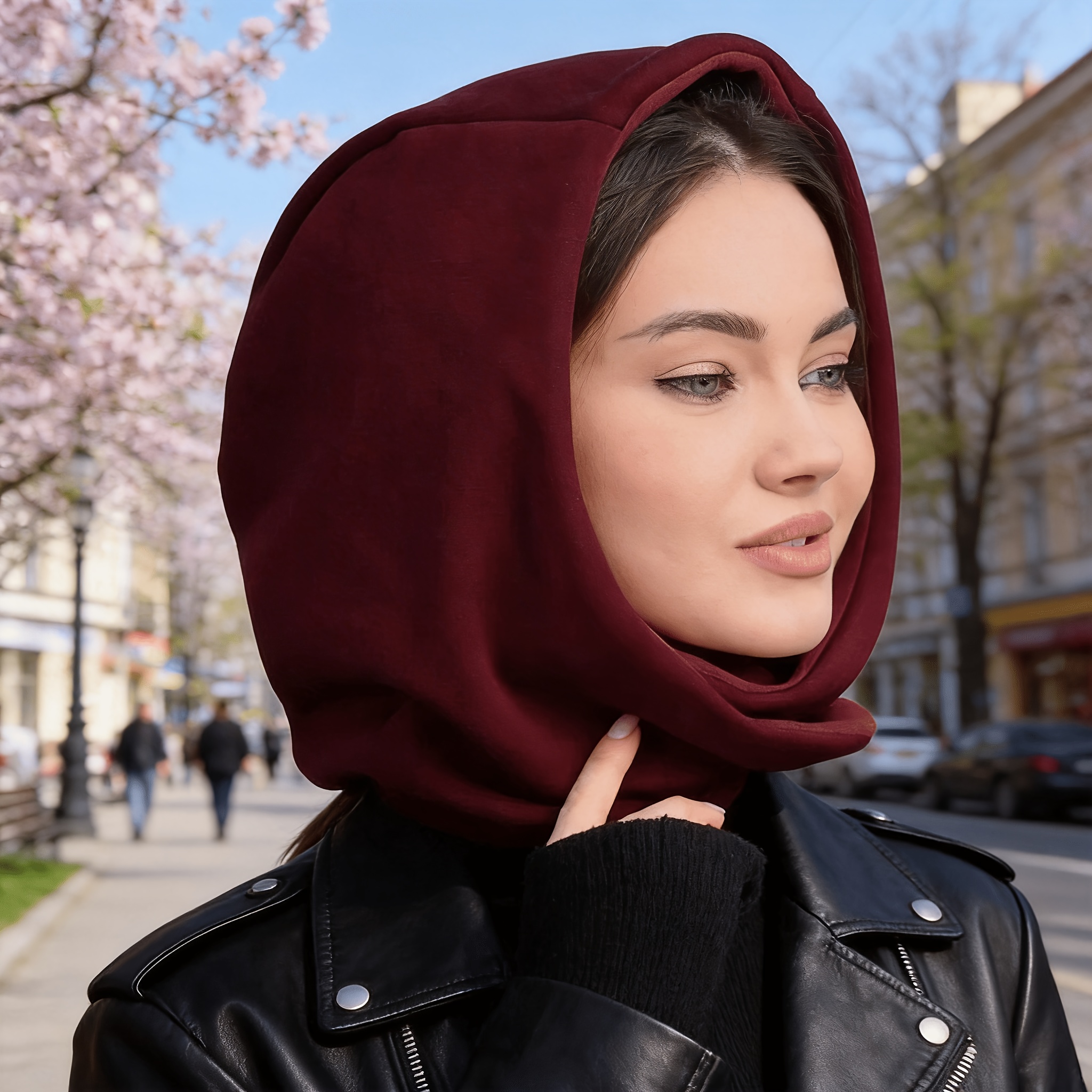 Solid Color Double-layer Warm Hat With Foldable Button Style, A Nice Warm Gift For Autumn And Winter