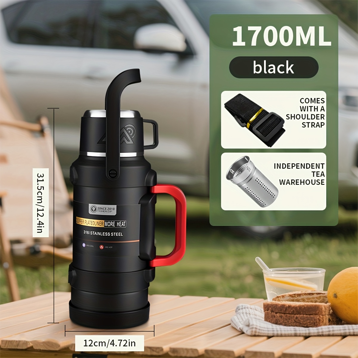 1pc Large Capacity Insulated Bottle, Insulated Kettle, Insulated... product image 17