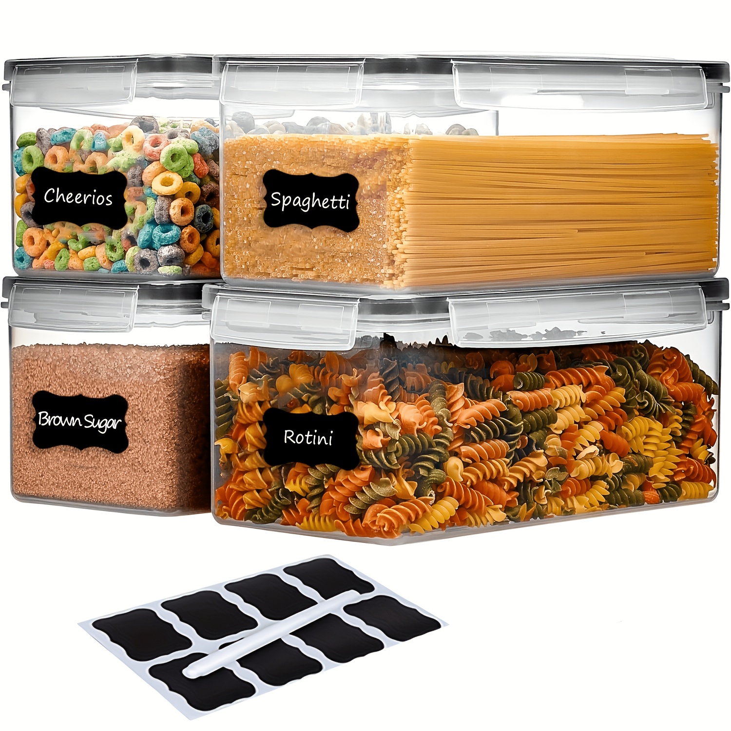 Airtight Food Storage Containers With Lids 2/3/4pcs Set 3.2l, Plastic Spaghetti Container For Pasta Organizer, Air Kitchen Pantry Organization Thelife