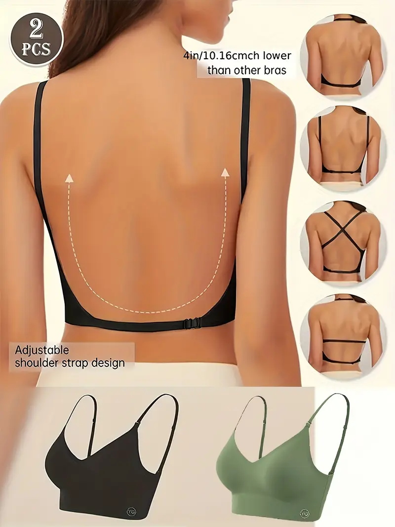 2pcs womens seamless backless bra backless strapless - Temu Egypt 2pcs womens seamless backless bra backless strapless - Temu Egypt