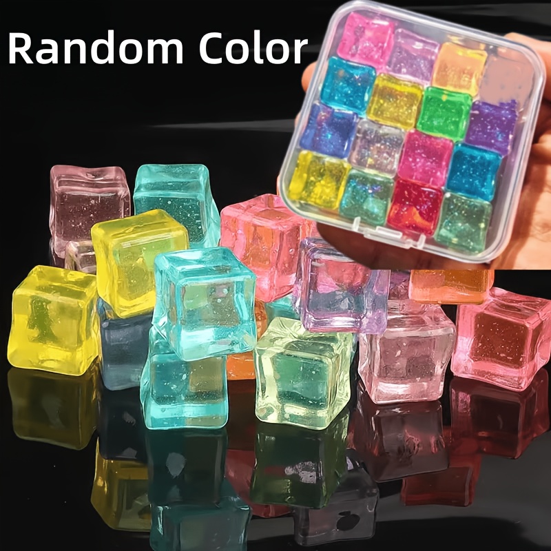 TEMU 16 pezzi (15 colori casuali e 1 scatola di immagazzinaggio ) Pietre di in resina fosforescenti al buio, 0.11 libbre, 0.59 pollici - per acquari,