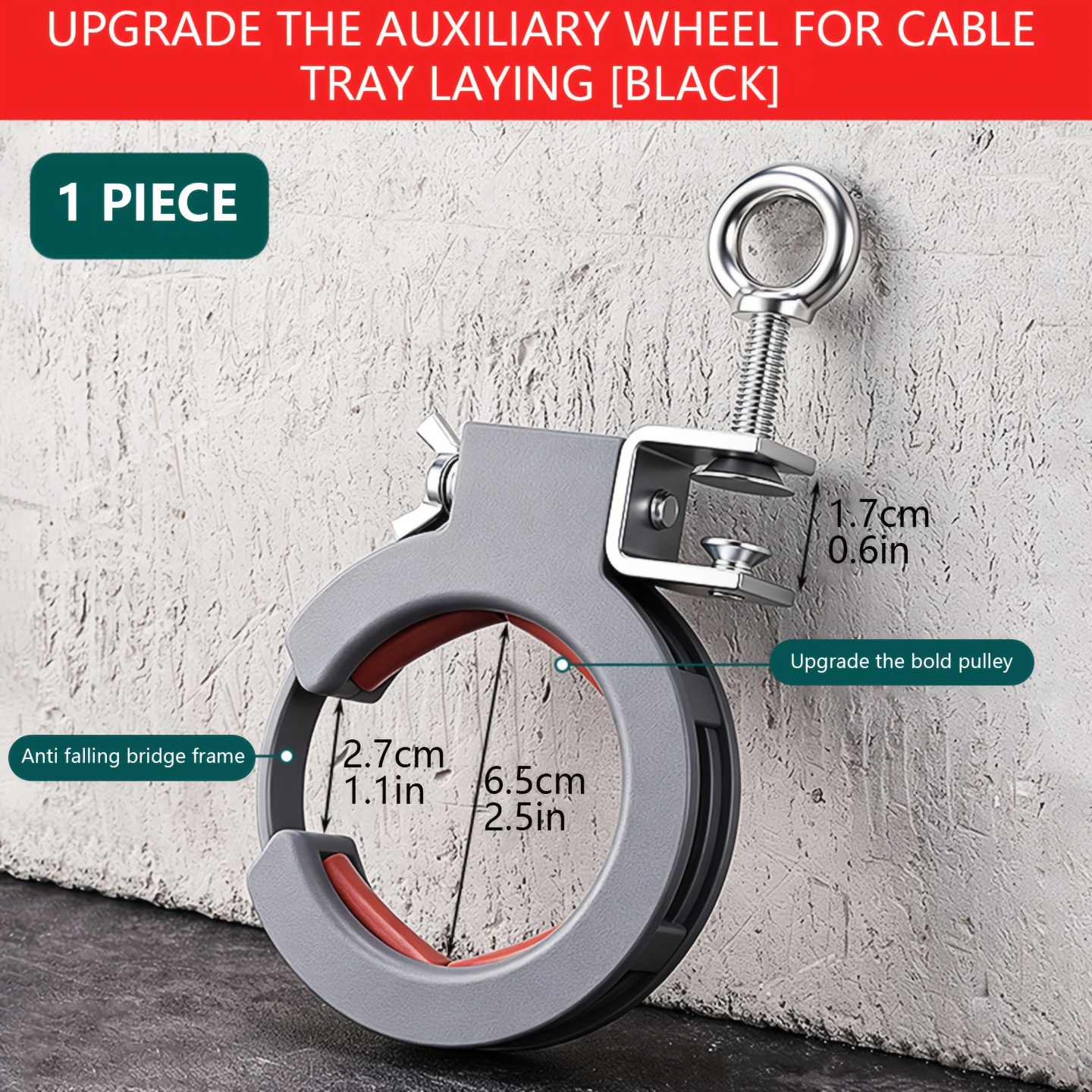 TEMU And Labor-saving Cable Tray Cable Laying Auxiliary Pulley With High Hardness And Thickened Bottom Hanging Cable Laying Auxiliary Pulley,