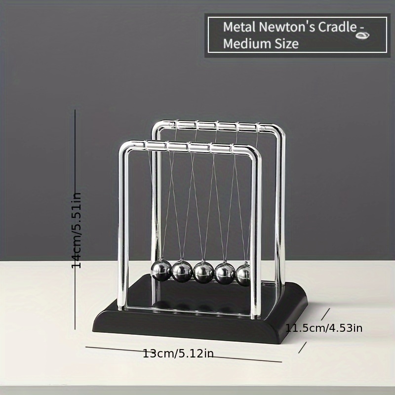 TEMU Cradle Ball Physics Model, Non-eternal Chaos Desk Decor, Uncharged Plastic Construction, No Battery Required