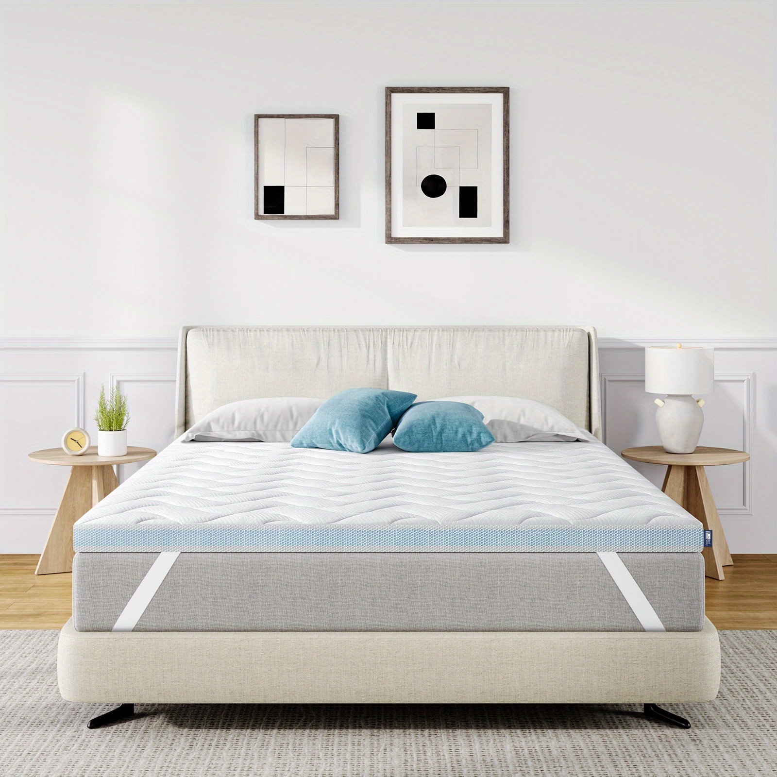 TEMU Bedstory 90x200 100x200 120x200 140x200 160x200 180x200 200x200 Mattress Topper, H3&h4 Double Hardness Made Of 7.5cm Height Gel & Core,